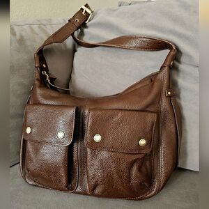 Not Rational Chestnut Leather Eugenia Hobo Handbag